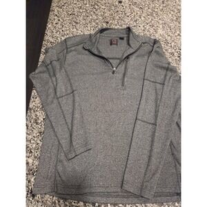 VTG 1946 Mens Quarter‎ Zip Pullover Heather Grey Mock Neck Sweater Large